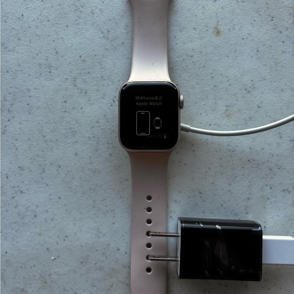 Apple Smartwatch with Light Pink Band
